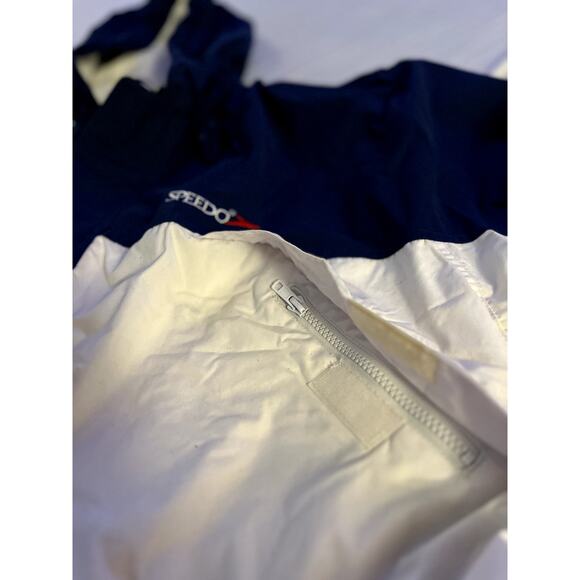 Speedo America Flag Windbreaker Jacket Red, White, and Blue Hooded Size Large - Picture 10 of 11